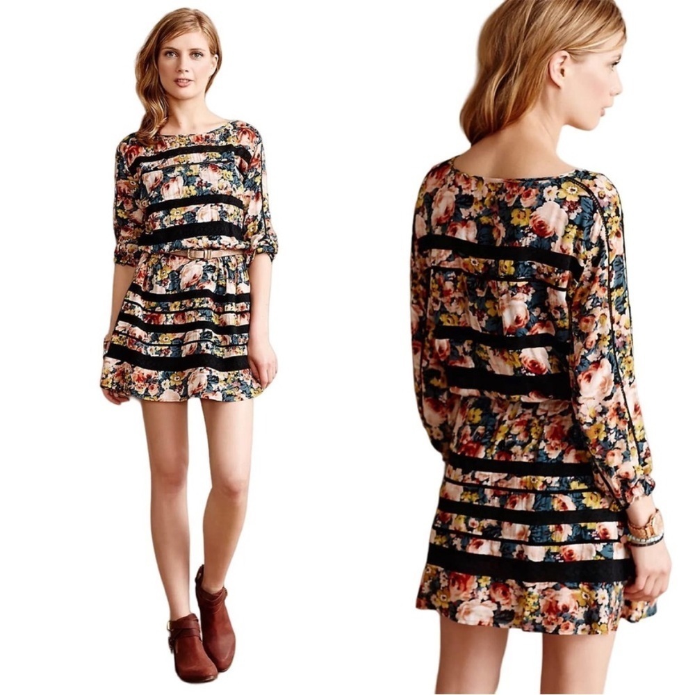 Anthropologie Holding Horses Garden Lace Tiered Mini Dress